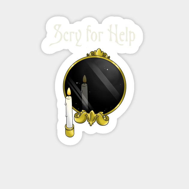 Scry for Help - Scrying Mirror for Fortune Tellers Sticker by TheGhoulishGarb